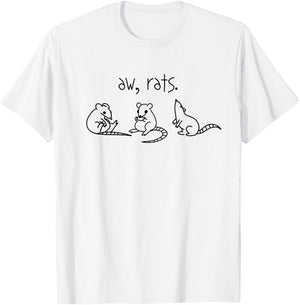 Picadilly Printables Rats - Aw, Rats! Cute Rat Trio -Adult , Grey, Small, Classic Fit, Short Sleeve T-Shirt - T-Shirt | White