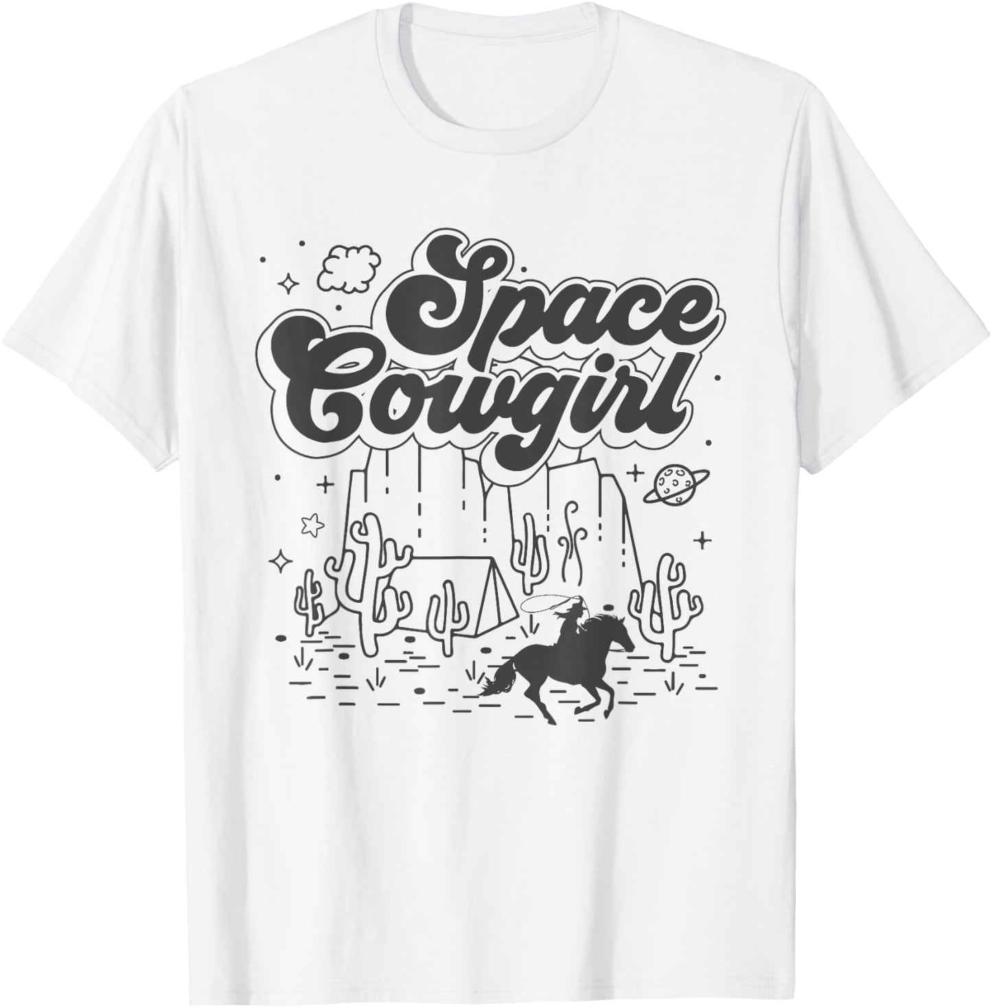 Space Cowgirls Shirt Bachelorette Party Rodeo Girls Women T-Shirt - T-Shirt | White