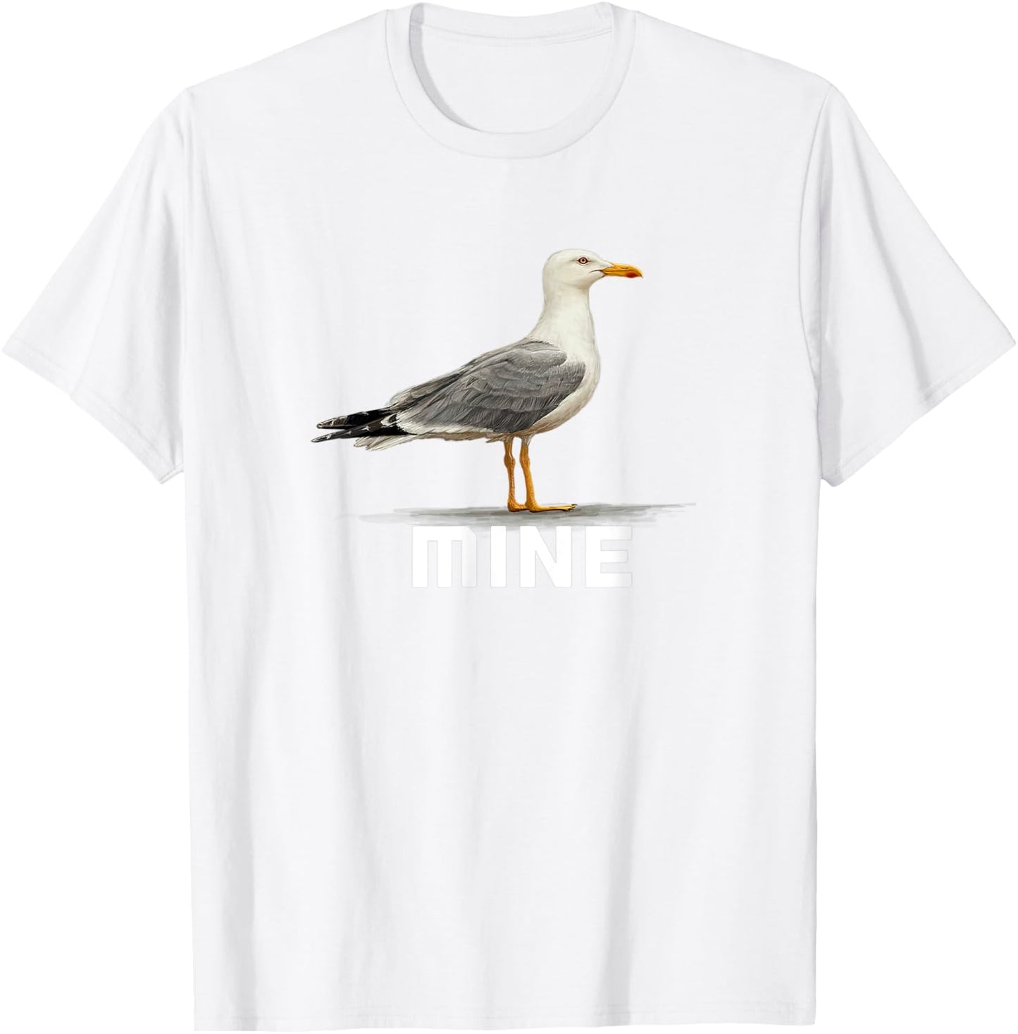 Seagull Mine Funny Ocean Chicken Design T-Shirt - T-Shirt | White