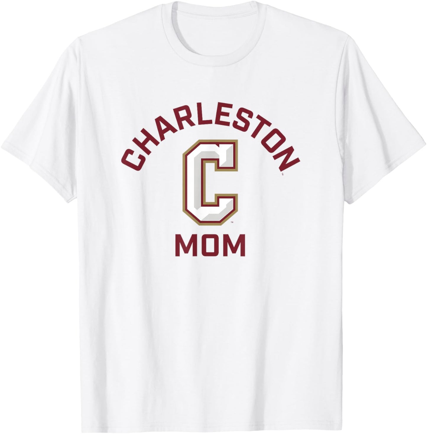 College of Charleston Cougars Arched Mom T-Shirt - T-Shirt | White