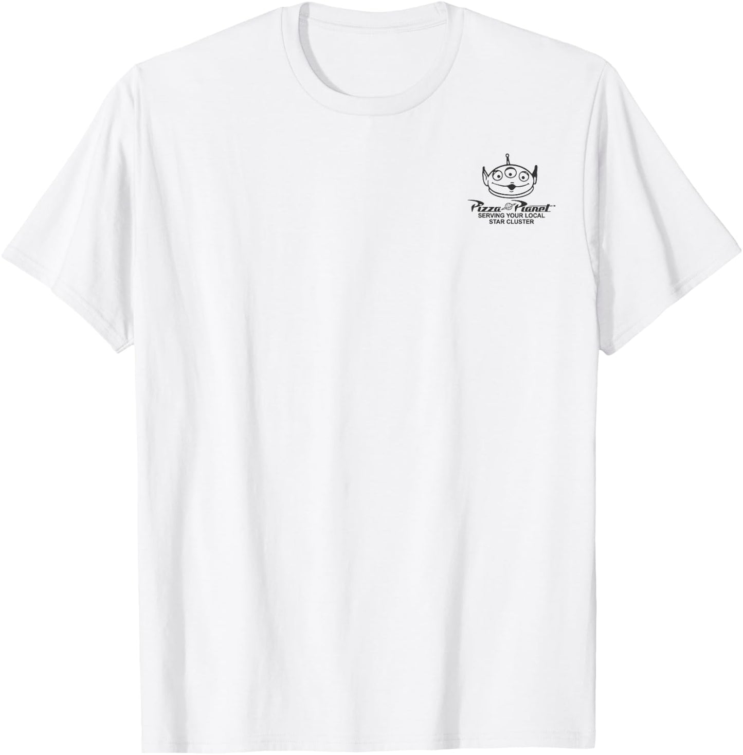 Disney Pixar Toy Story Pizza Planet Est. 1995 Aliens Logo T-Shirt - T-Shirt | White