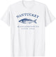 Retro Nantucket Massachusetts Fishing T-Shirt - T-Shirt | White