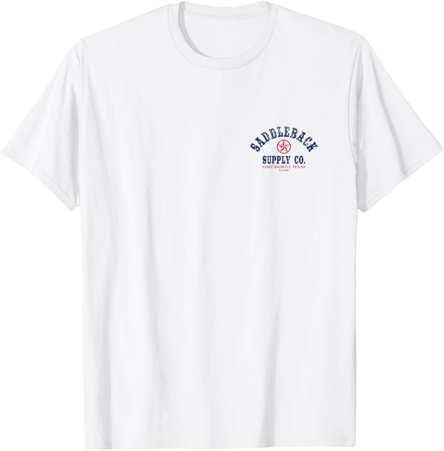 Saddleback Texas Lone Star - Red White and Blue Logo Graphic T-Shirt - T-Shirt | White