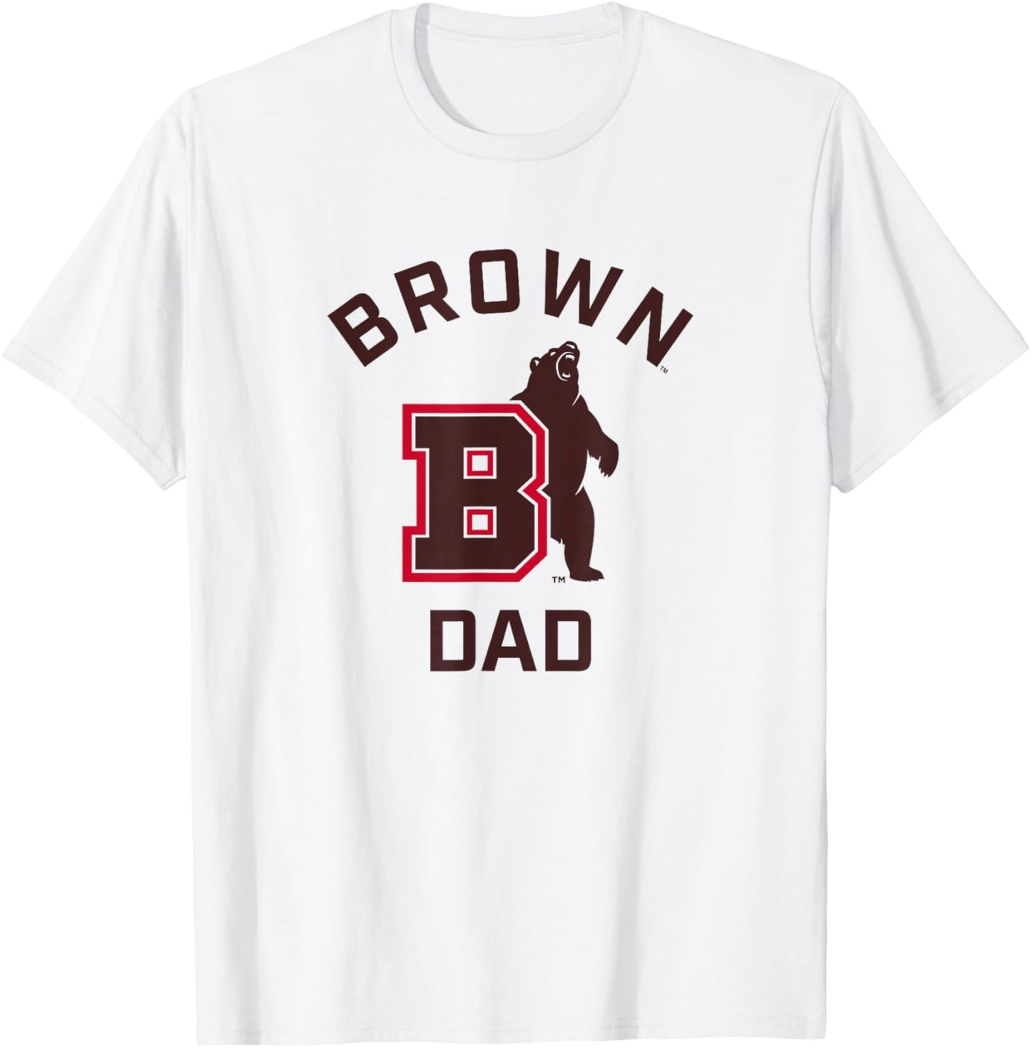 Brown University Bears Arched Dad T-Shirt - T-Shirt | White