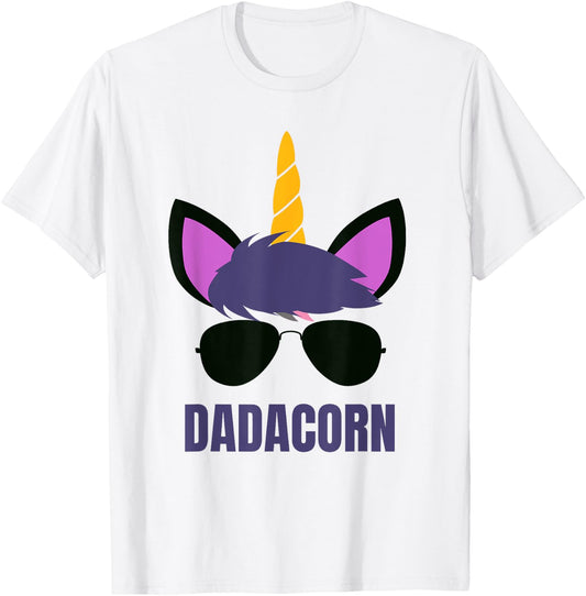 Dadacorn Unicorn Dad Shirt Daddycorn Father Unicorn Daddy T-Shirt - T-Shirt | White