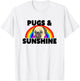 Funny Pugs And Sunshine Pug Lover Gift T-Shirt - T-Shirt | White