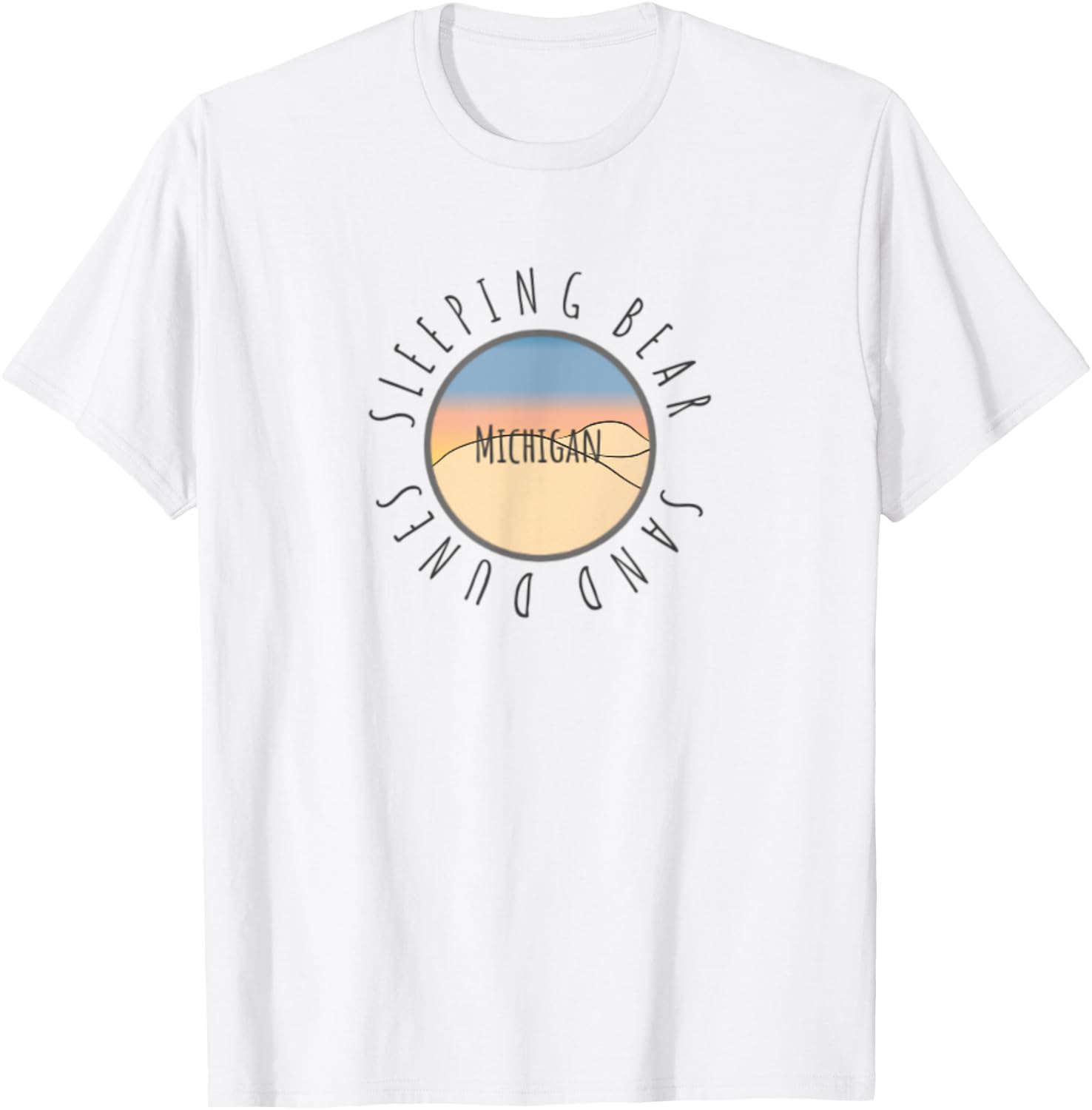 Michigan Michigander Great Lakes Sleeping Bear Sand Dunes T-Shirt - T-Shirt | White