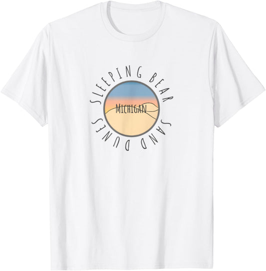 Michigan Michigander Great Lakes Sleeping Bear Sand Dunes T-Shirt - T-Shirt | White