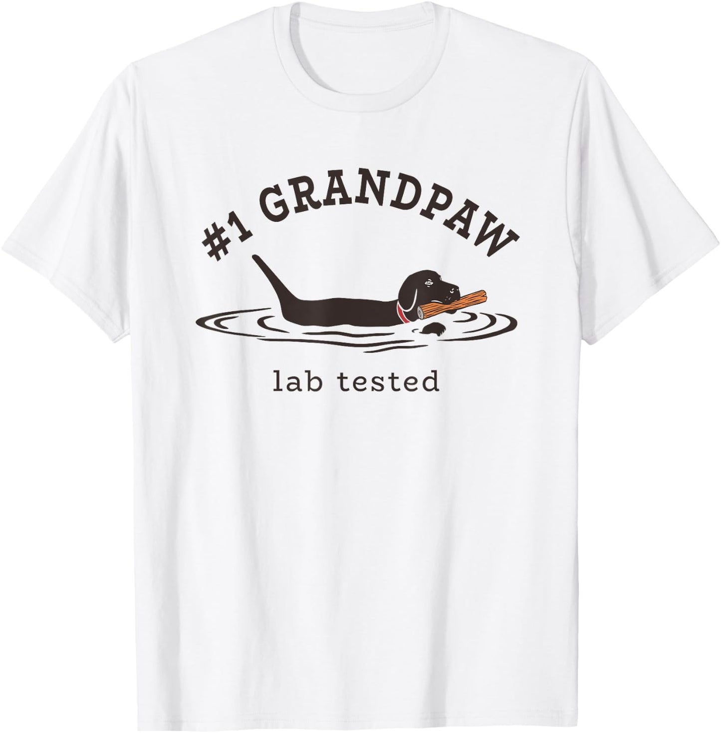 #1 Grandpaw Lab Tested Pun - Labrador Retriever Grandpa T-Shirt - T-Shirt | White