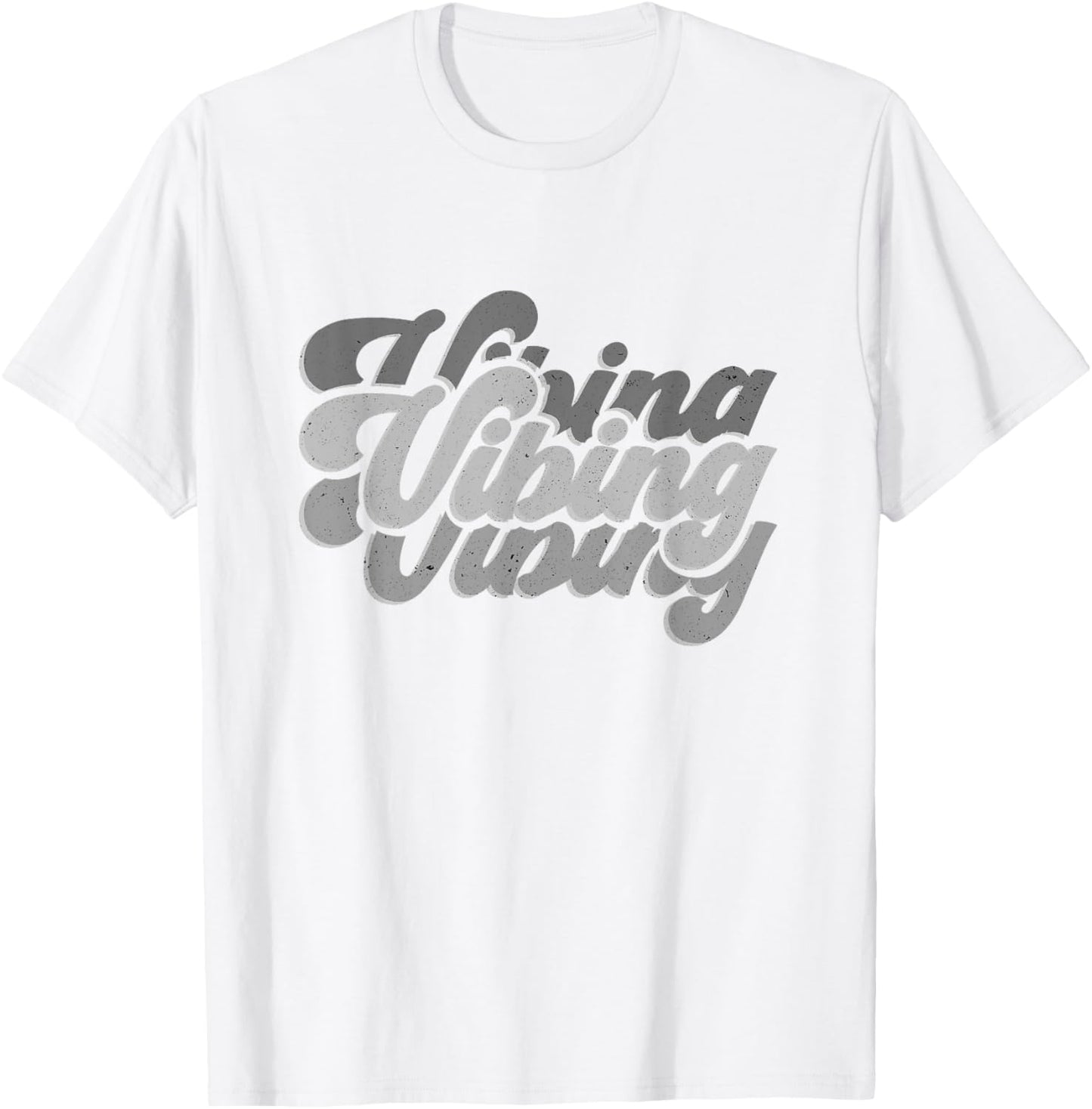Vibing on All Blue Color Graphic T-Shirt - T-Shirt | White