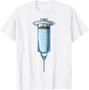 Easy Syringe Costume Syringe Body Headless Syringe Costume T-Shirt - T-Shirt | White