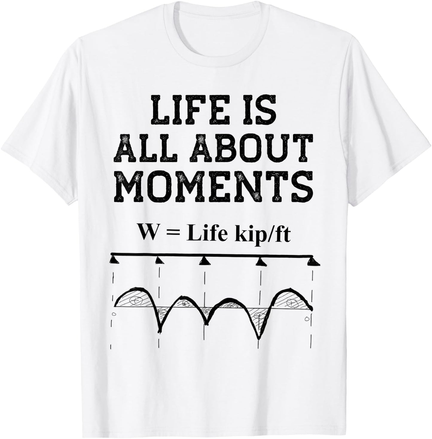 Funny Civil Engineering Cute Gifts Life is All About Moments T-Shirt - T-Shirt | White