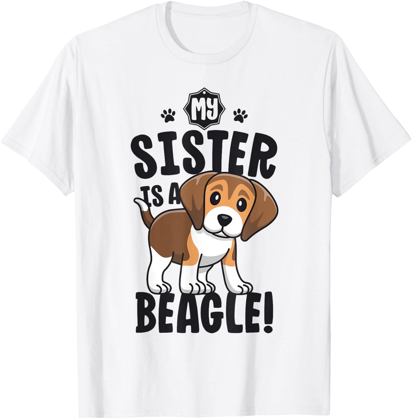 My Sister Is A Beagle Shirt Kids Beagle Shirt Girl Dog Gift T-Shirt - T-Shirt | White
