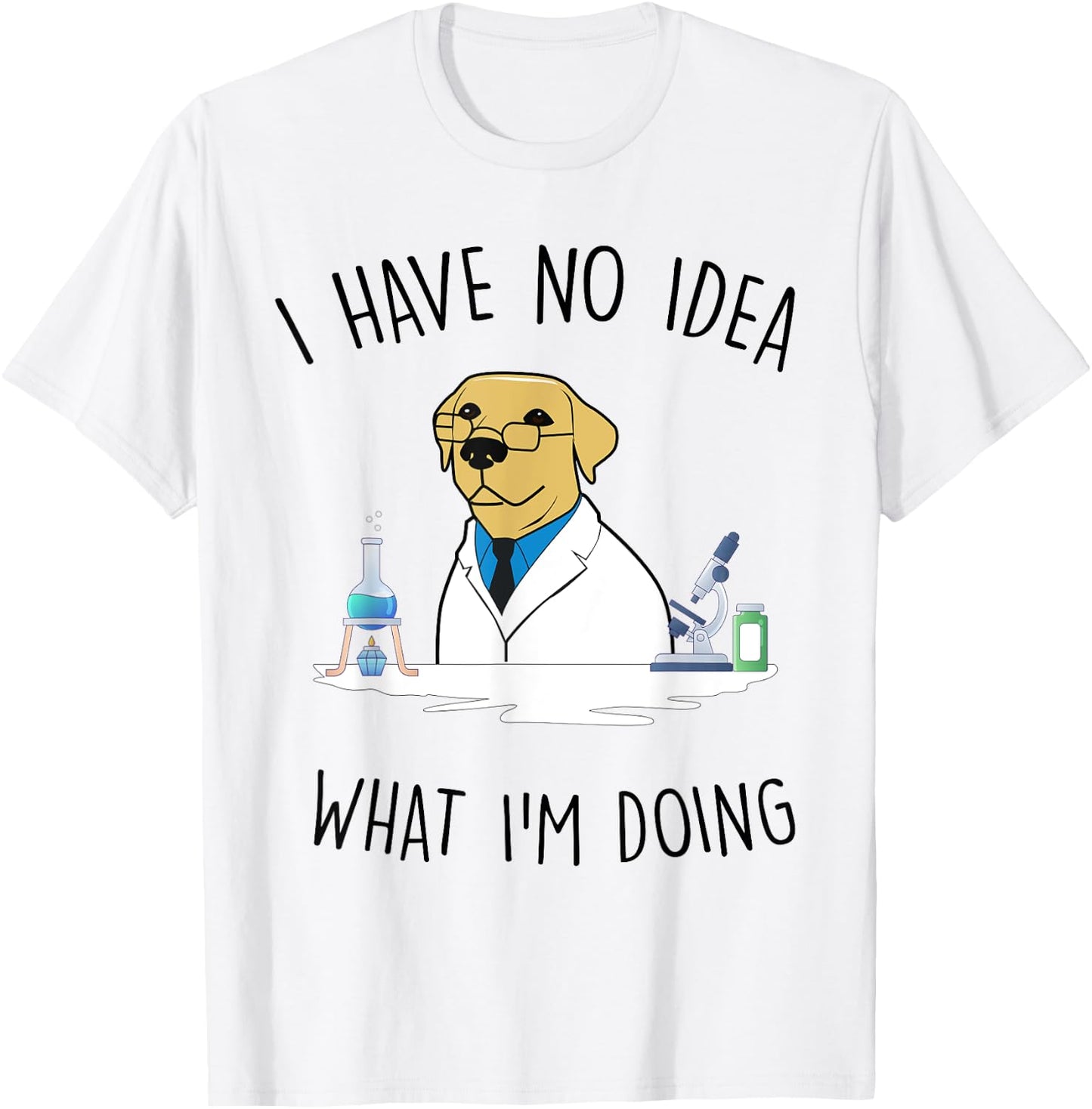 Laboratory Retriever Golden Chemistry Laboratory T-Shirt - T-Shirt | White