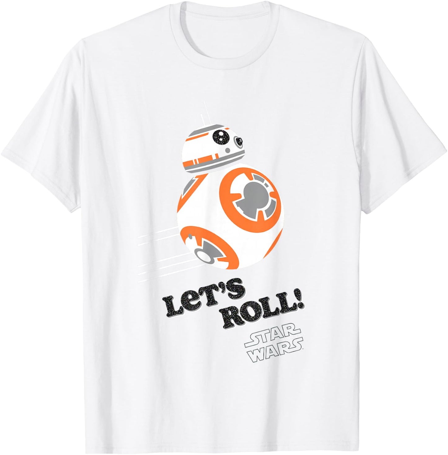 Star Wars The Force Awakens BB-8 Let's Roll! Chest Portrait T-Shirt - T-Shirt | White