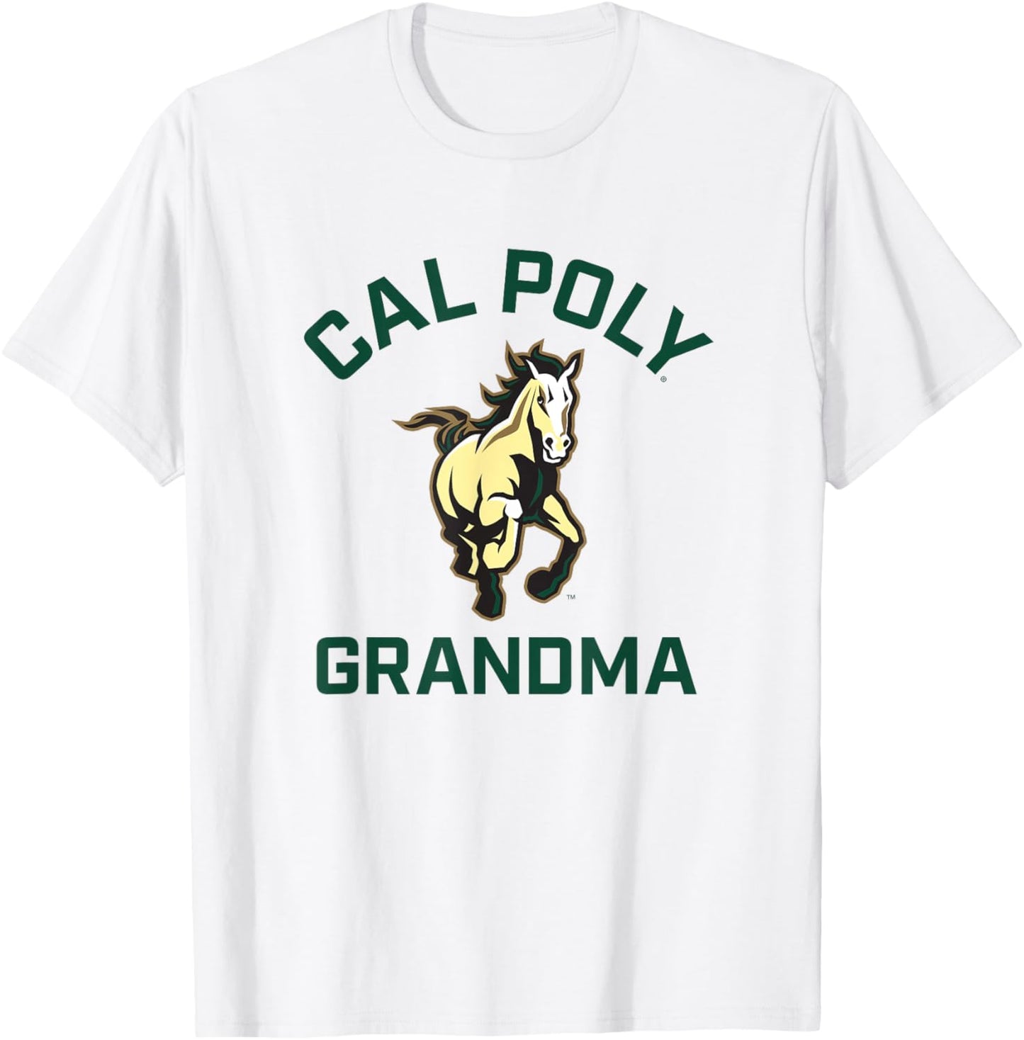 Cal Poly Mustangs Arched Grandma T-Shirt - T-Shirt | White