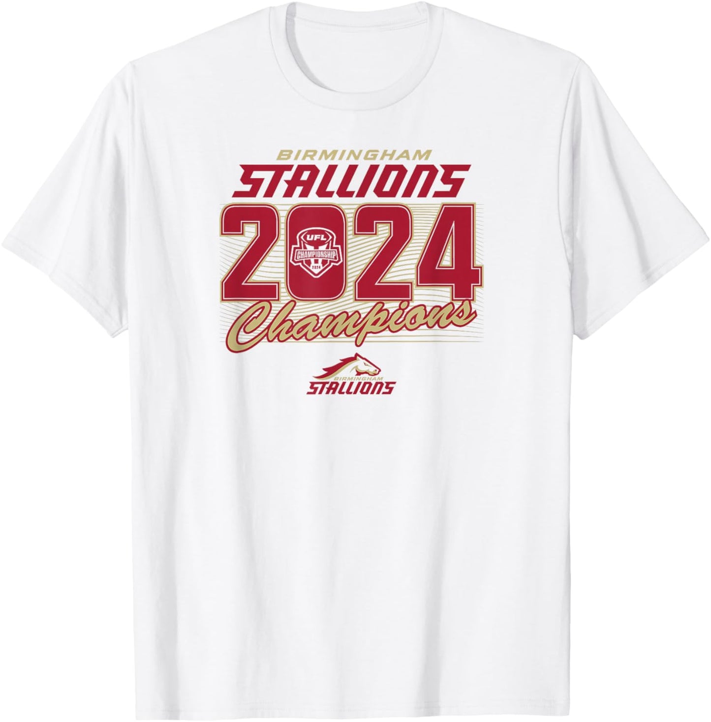 Birmingham Stallions - 2024 UFL Champions - UFL T-Shirt - T-Shirt | White