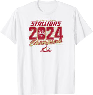 Birmingham Stallions - 2024 UFL Champions - UFL T-Shirt - T-Shirt | White