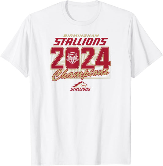 Birmingham Stallions - 2024 UFL Champions - UFL T-Shirt - T-Shirt | White