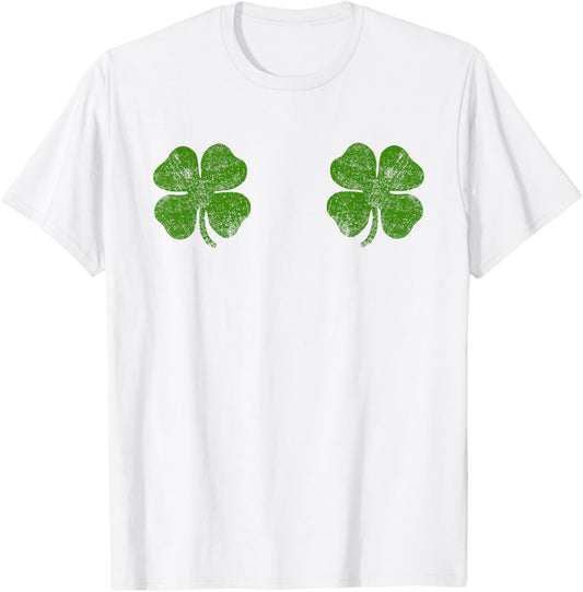 Shamrock Boob, St Patricks Day Women Shirt Shamrock Boob T-Shirt - T-Shirt | White