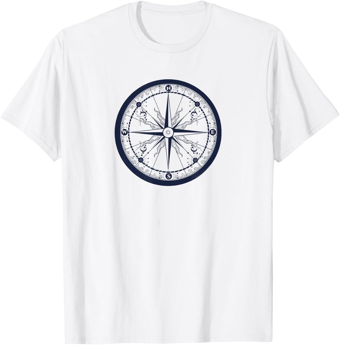 Beautiful Compass Sailing Hiking Travel Adventure T-Shirt - T-Shirt | White