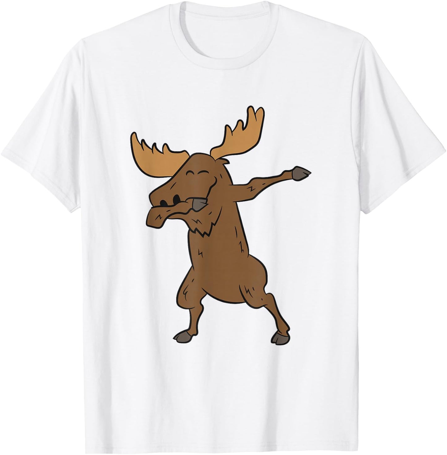 Dabing Moose Funny Canadian Moose T-Shirt - T-Shirt | White