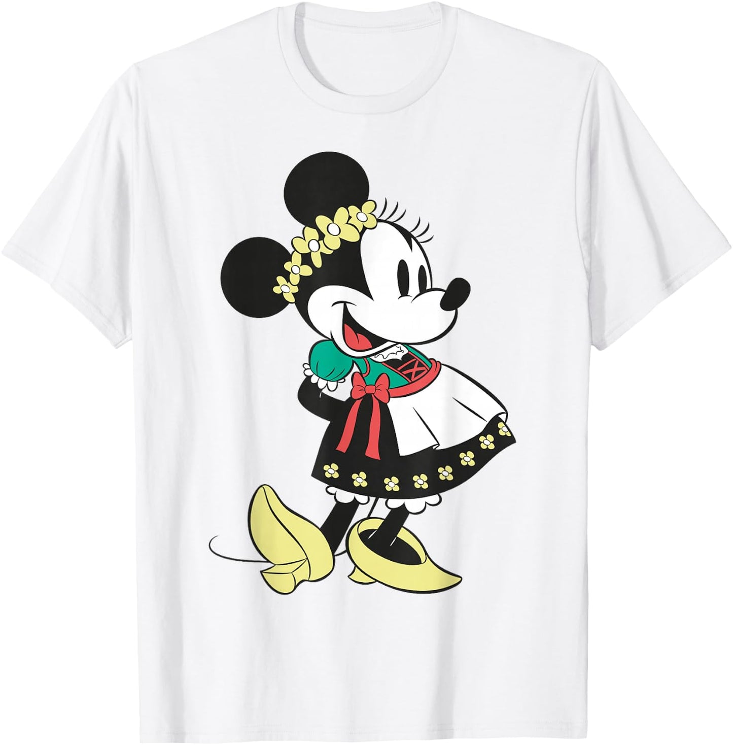 Disney Mickey and Friends Minnie Mouse Dirndl Portrait T-Shirt - T-Shirt | White