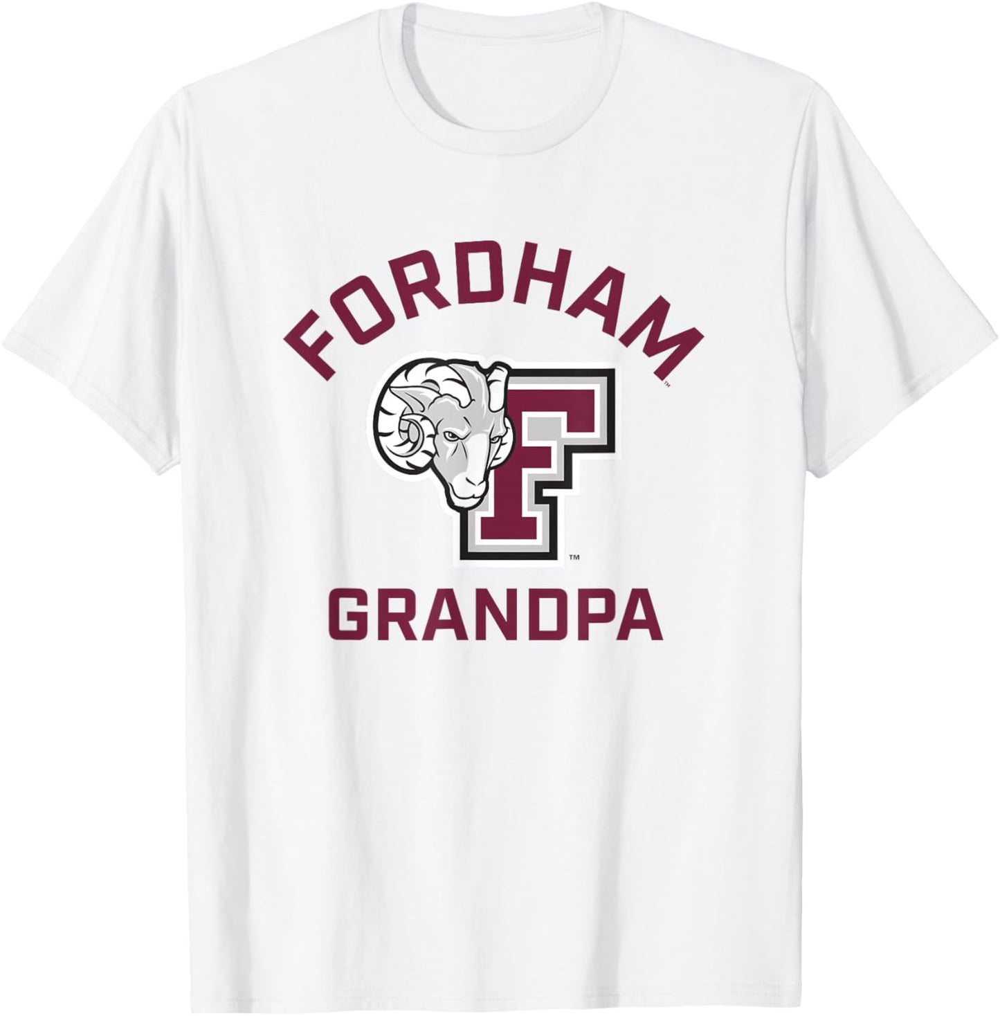Fordham University Rams Arched Grandpa T-Shirt - T-Shirt | White