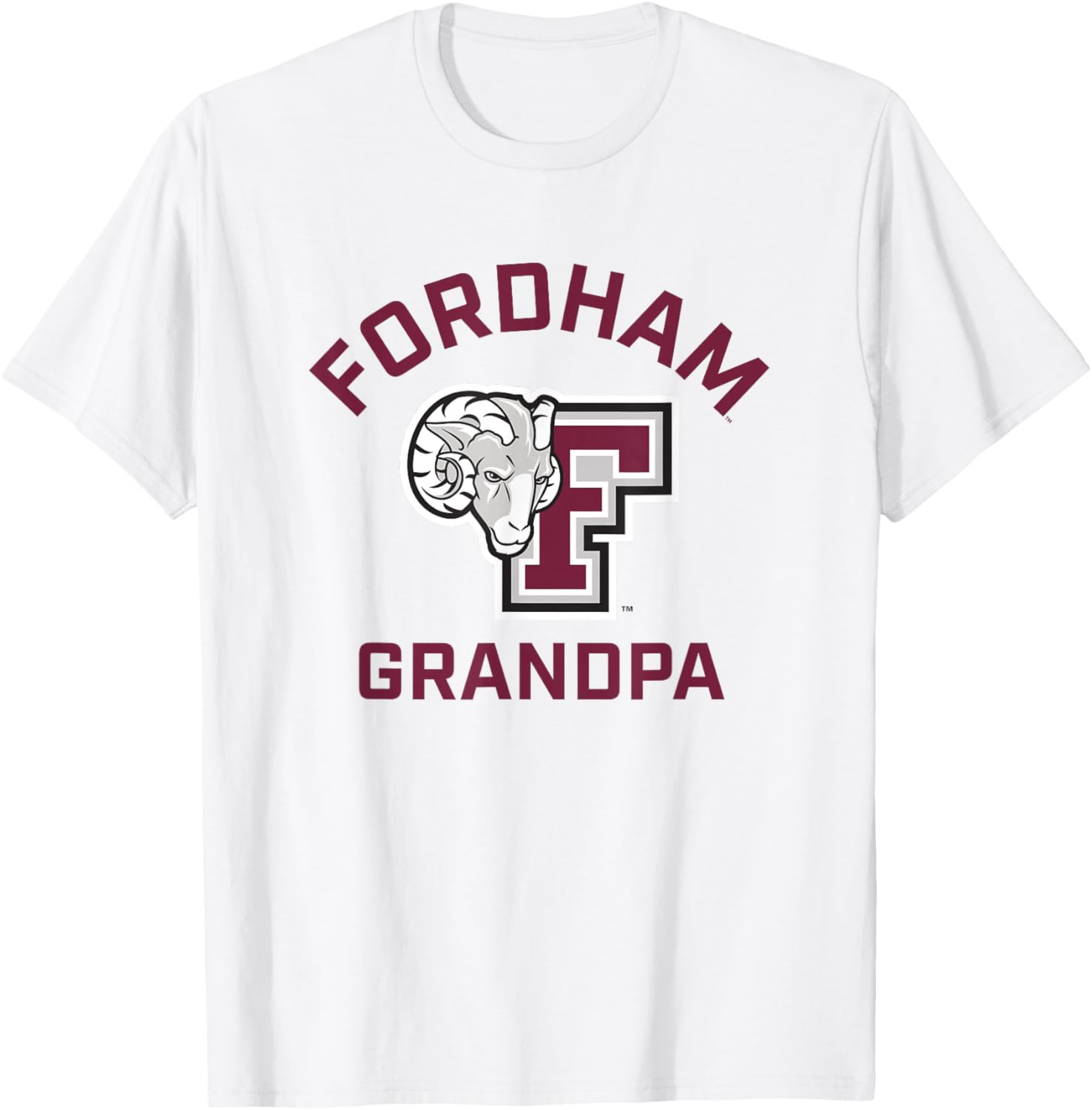 Fordham University Rams Arched Grandpa T-Shirt - T-Shirt | White