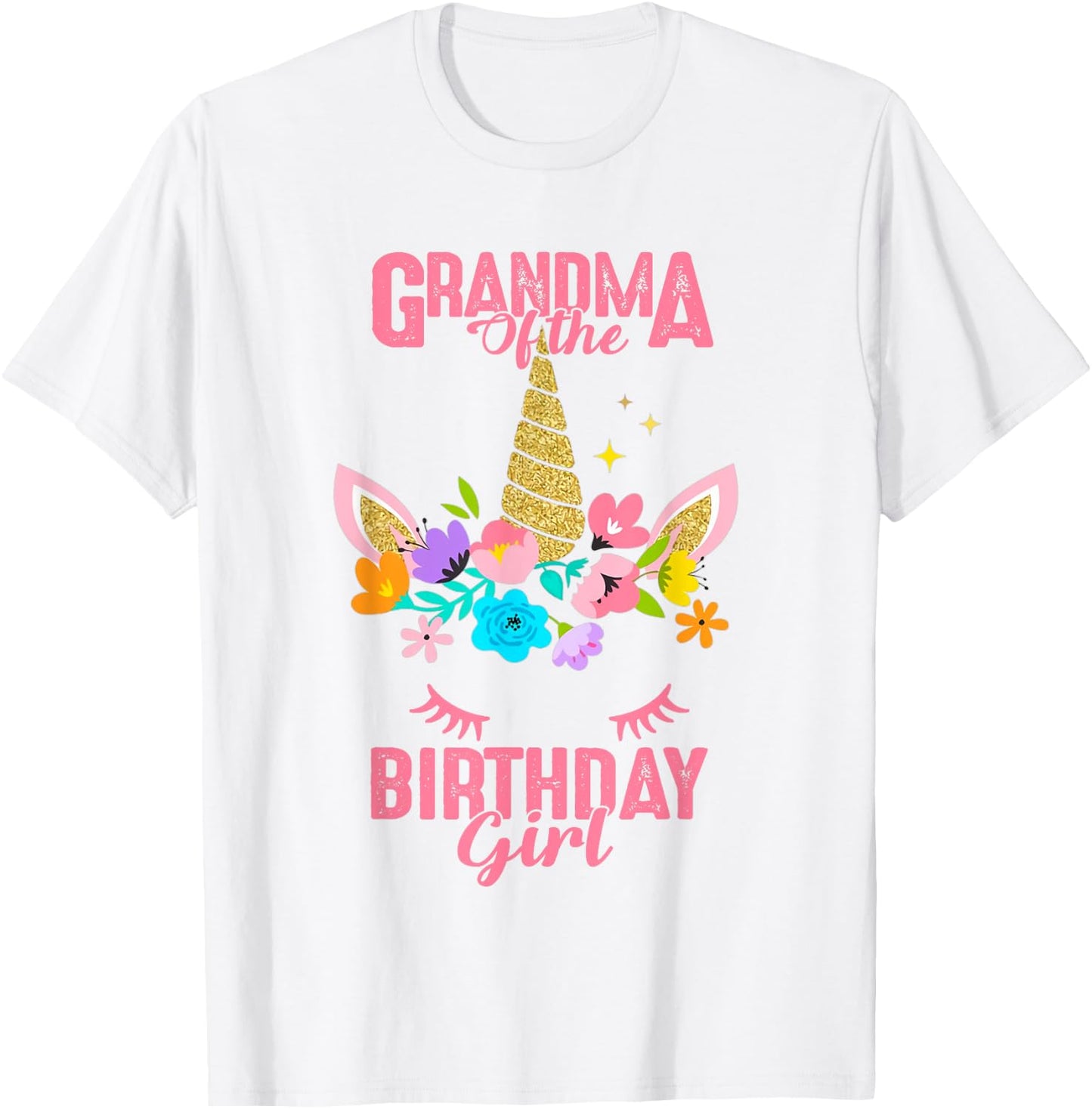 Grandma of the Birthday Girl Gift Unicorn Birthday Matching T-Shirt - T-Shirt | White