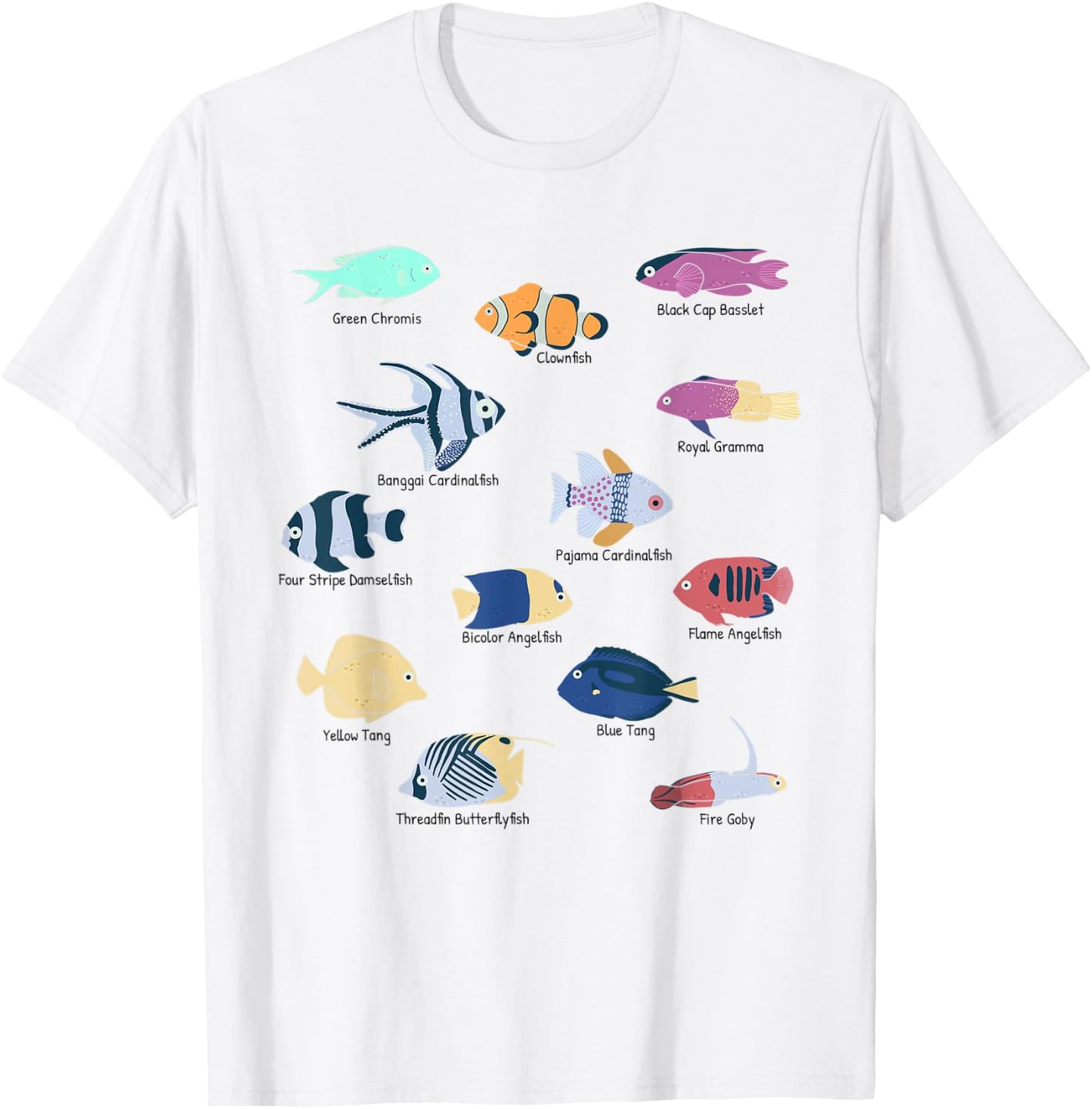 Coral Reefs Tropical Fishes In Reef Aquariums Fish Tank T-Shirt - T-Shirt | White