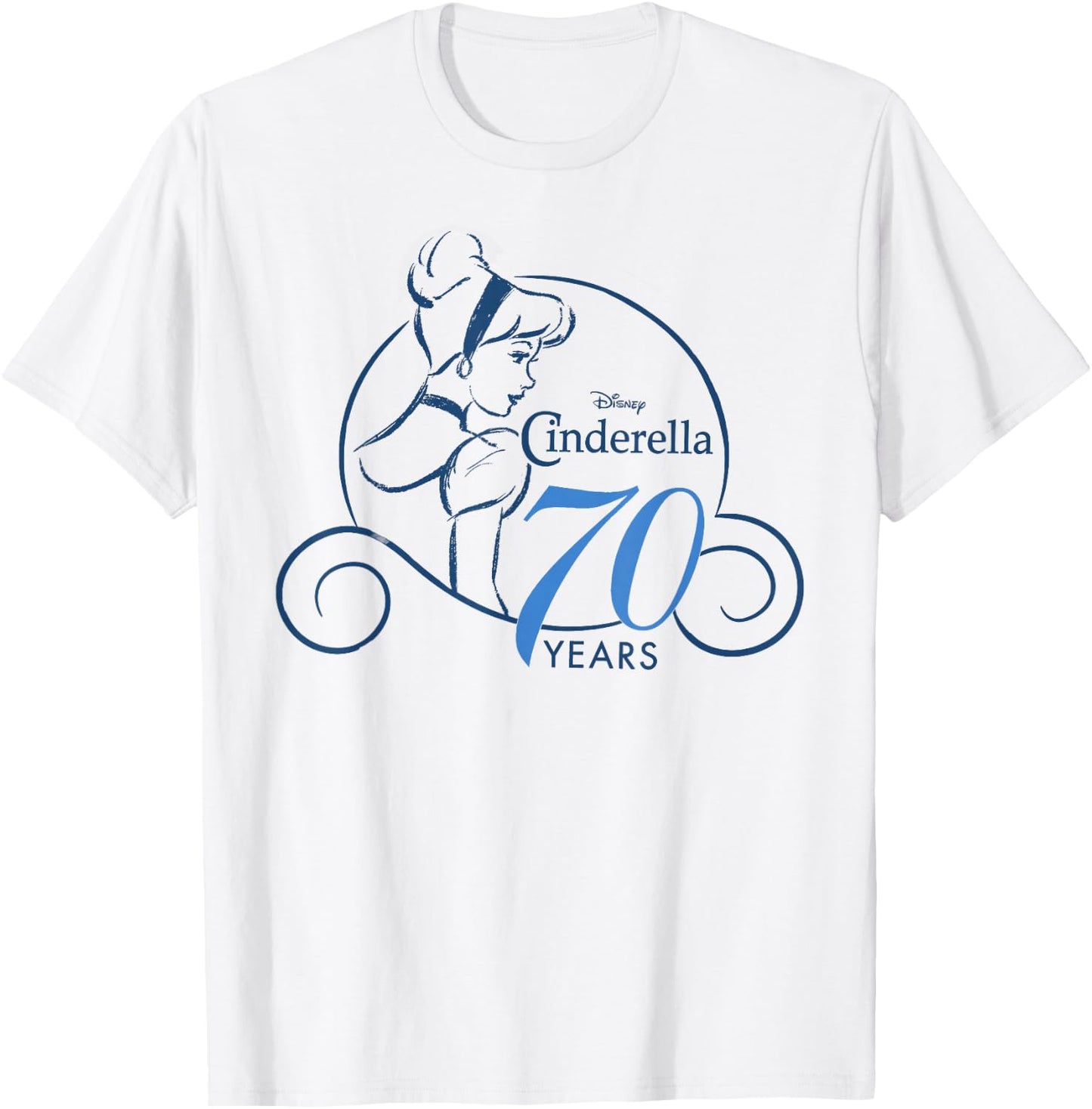 Disney Cinderella 70th Anniversary Simple Logo T-Shirt - T-Shirt | White