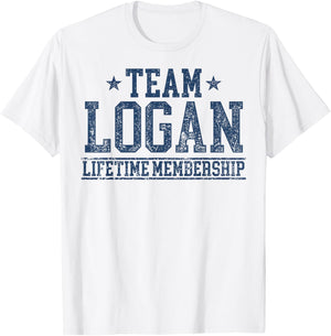 Team Logan Lifetime Member Personalized Surname Last Name T-Shirt - T-Shirt | White