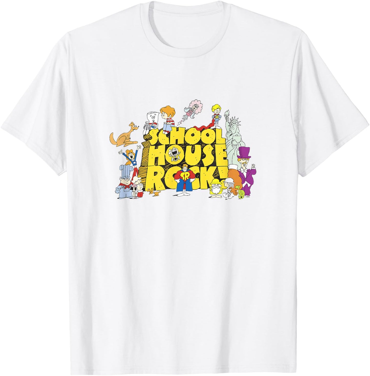Schoolhouse Rock! Season Favorites Yellow Logo Stack T-Shirt - T-Shirt | White