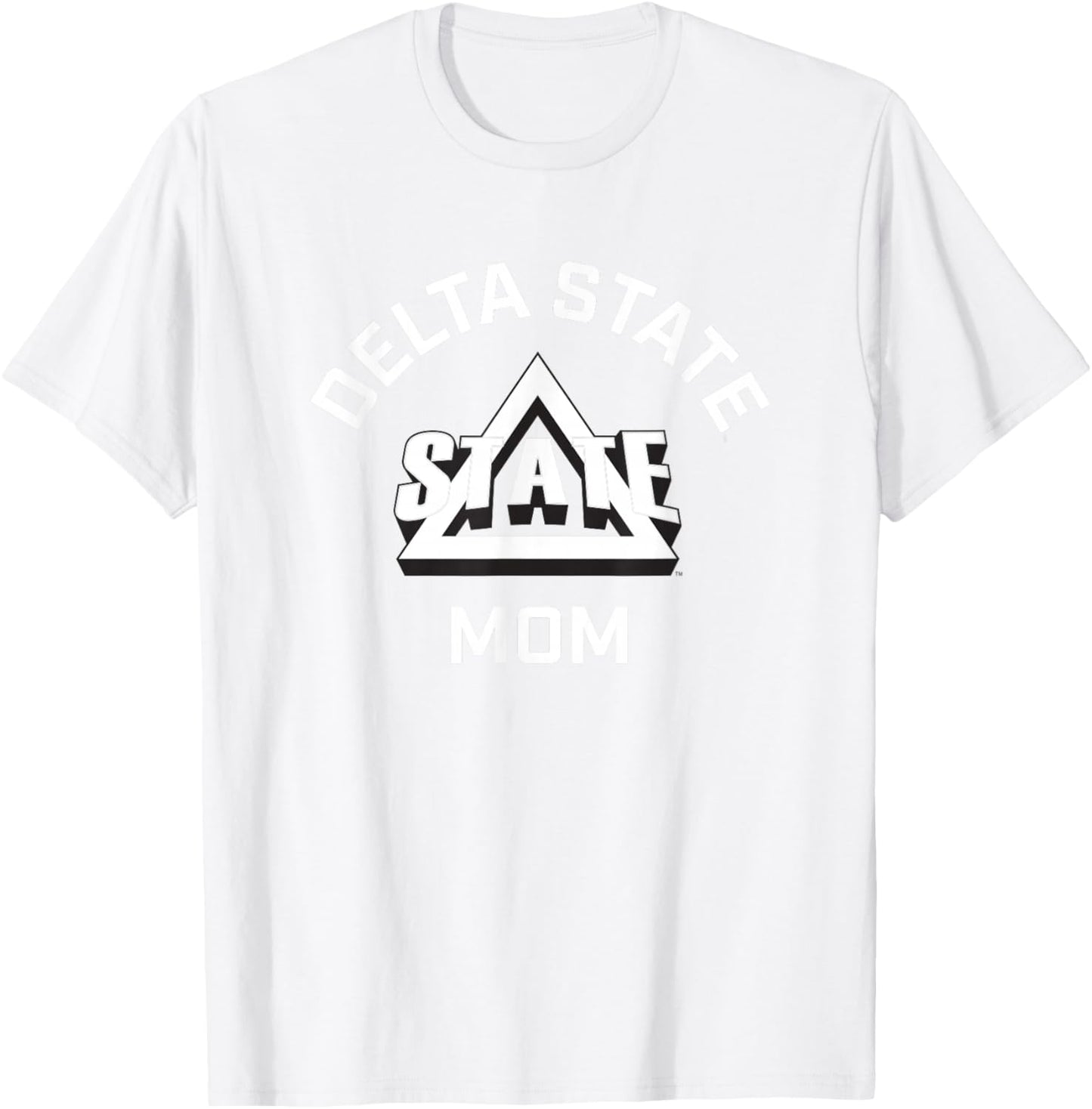 Delta State University Statesmen Arched Mom T-Shirt - T-Shirt | White