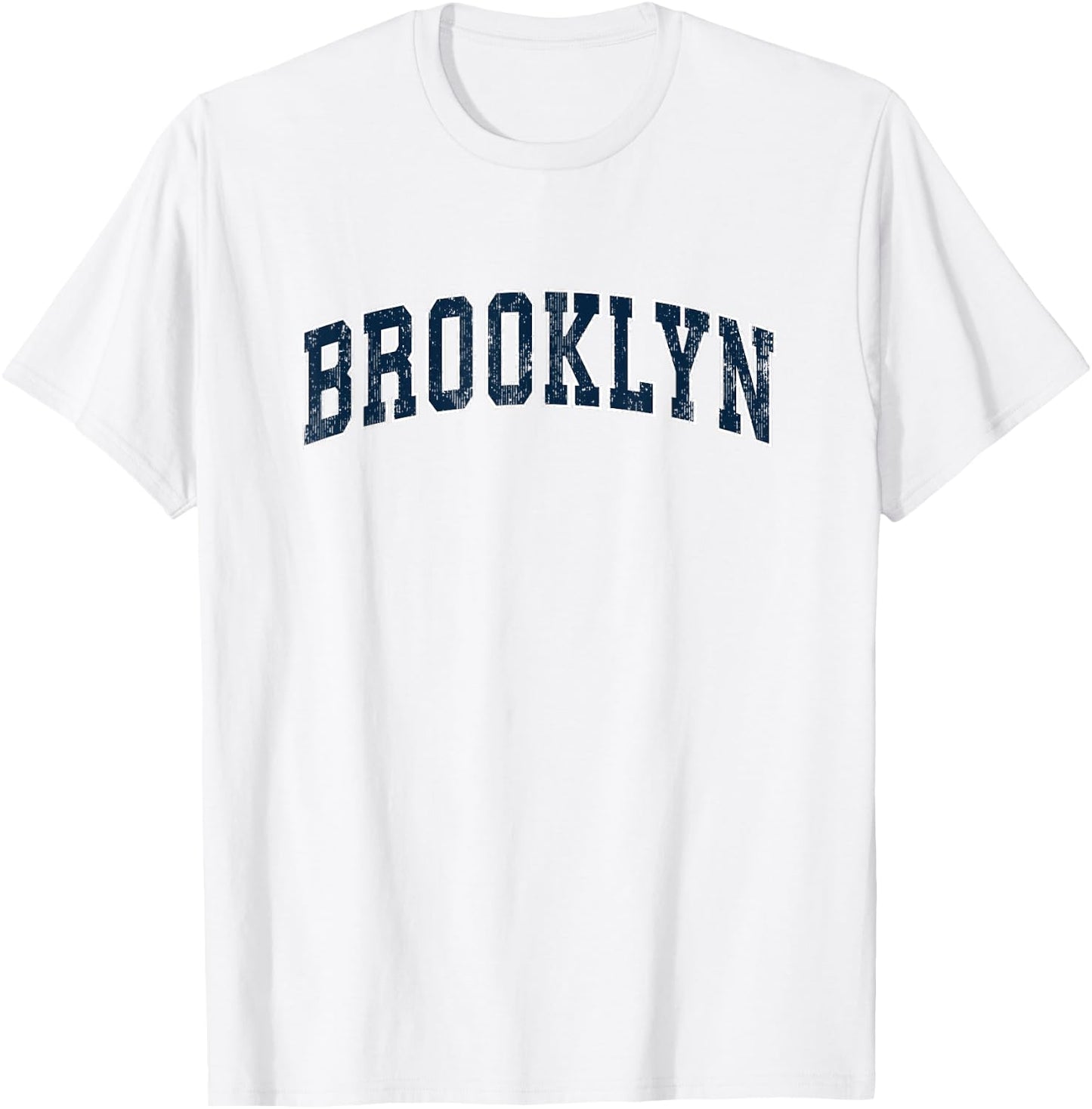 Brooklyn New York NY Vintage Sports Design Navy Design T-Shirt - T-Shirt | White