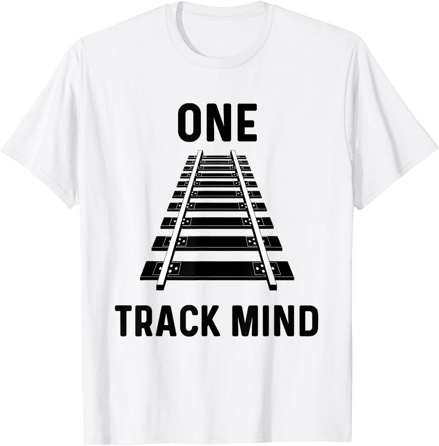 One Track Mind Train Stuff For Kids Locomotive Railfan Funny T-Shirt - T-Shirt | White