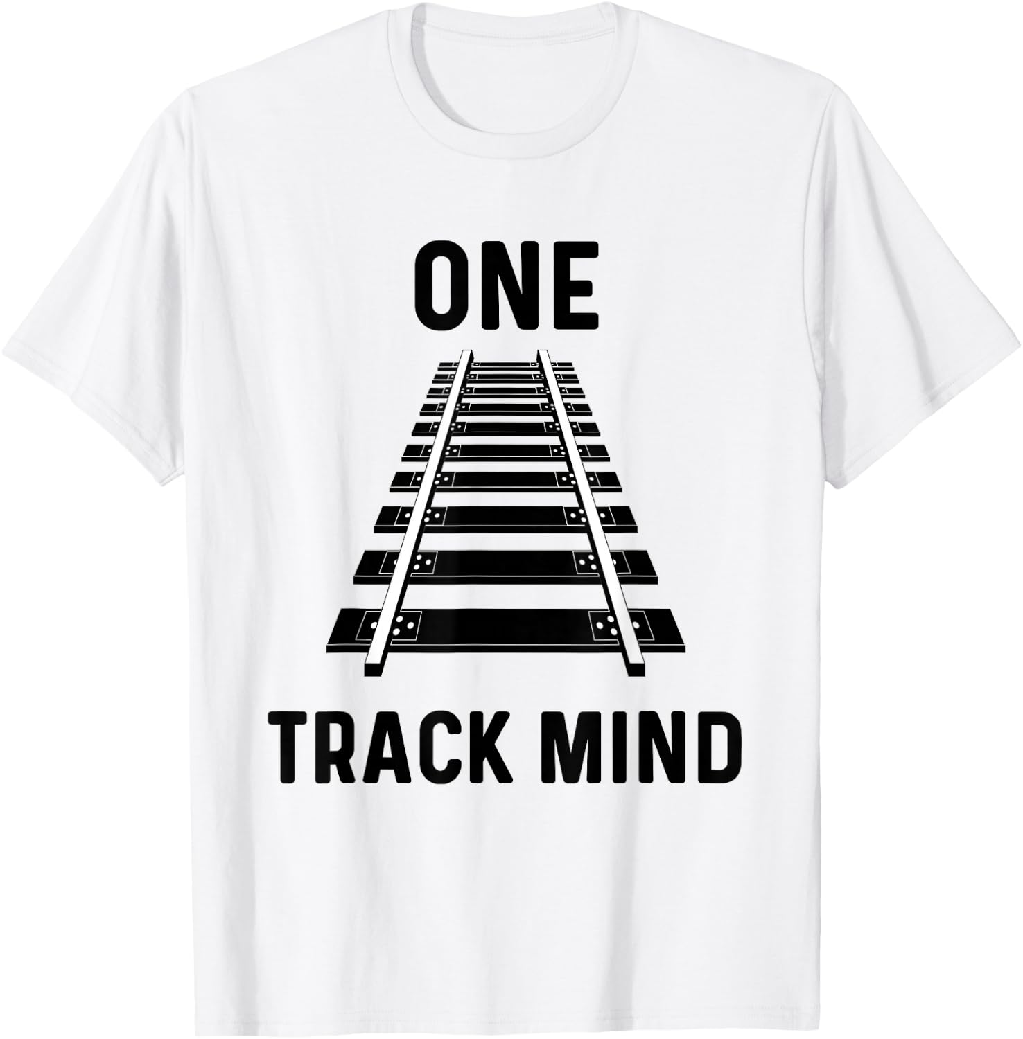 One Track Mind Train Stuff For Kids Locomotive Railfan Funny T-Shirt - T-Shirt | White