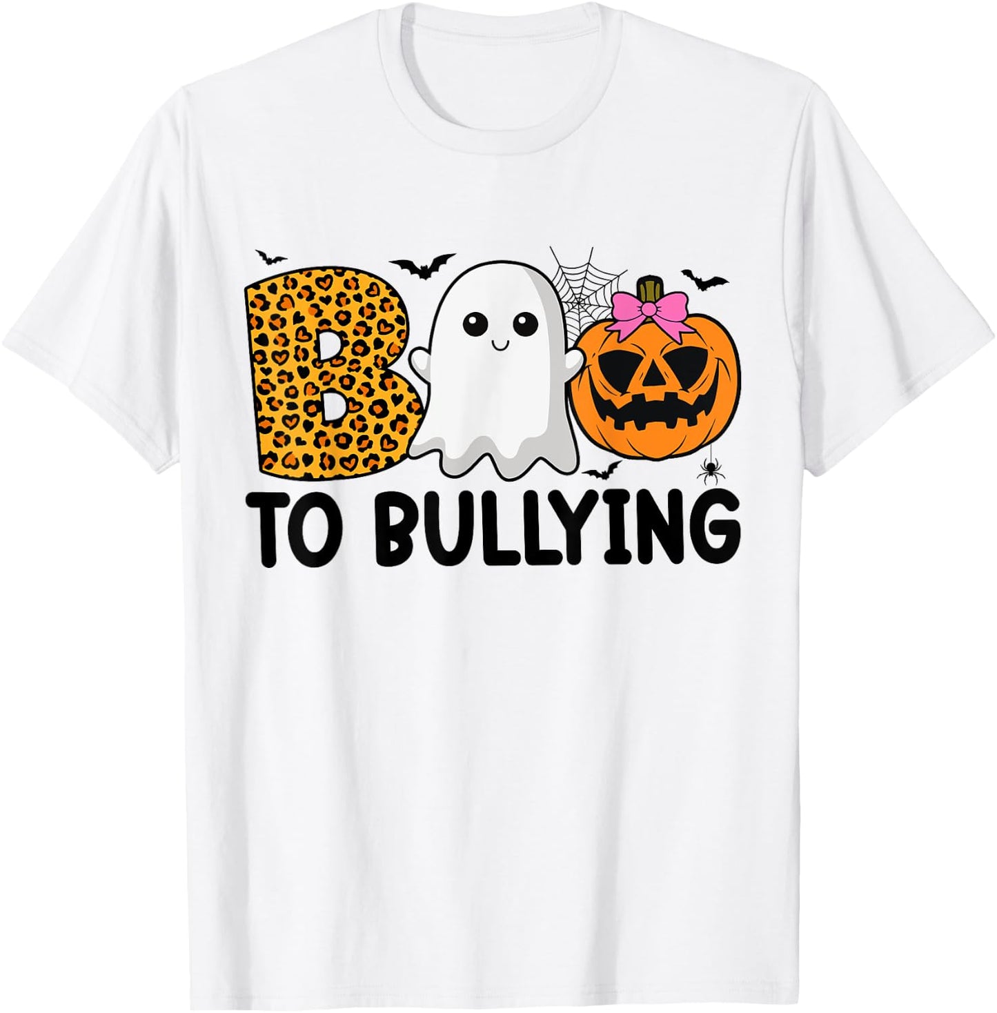 Boo Anti Bullying Funny Halloween Orange Unity Day Girls T-Shirt - T-Shirt | White