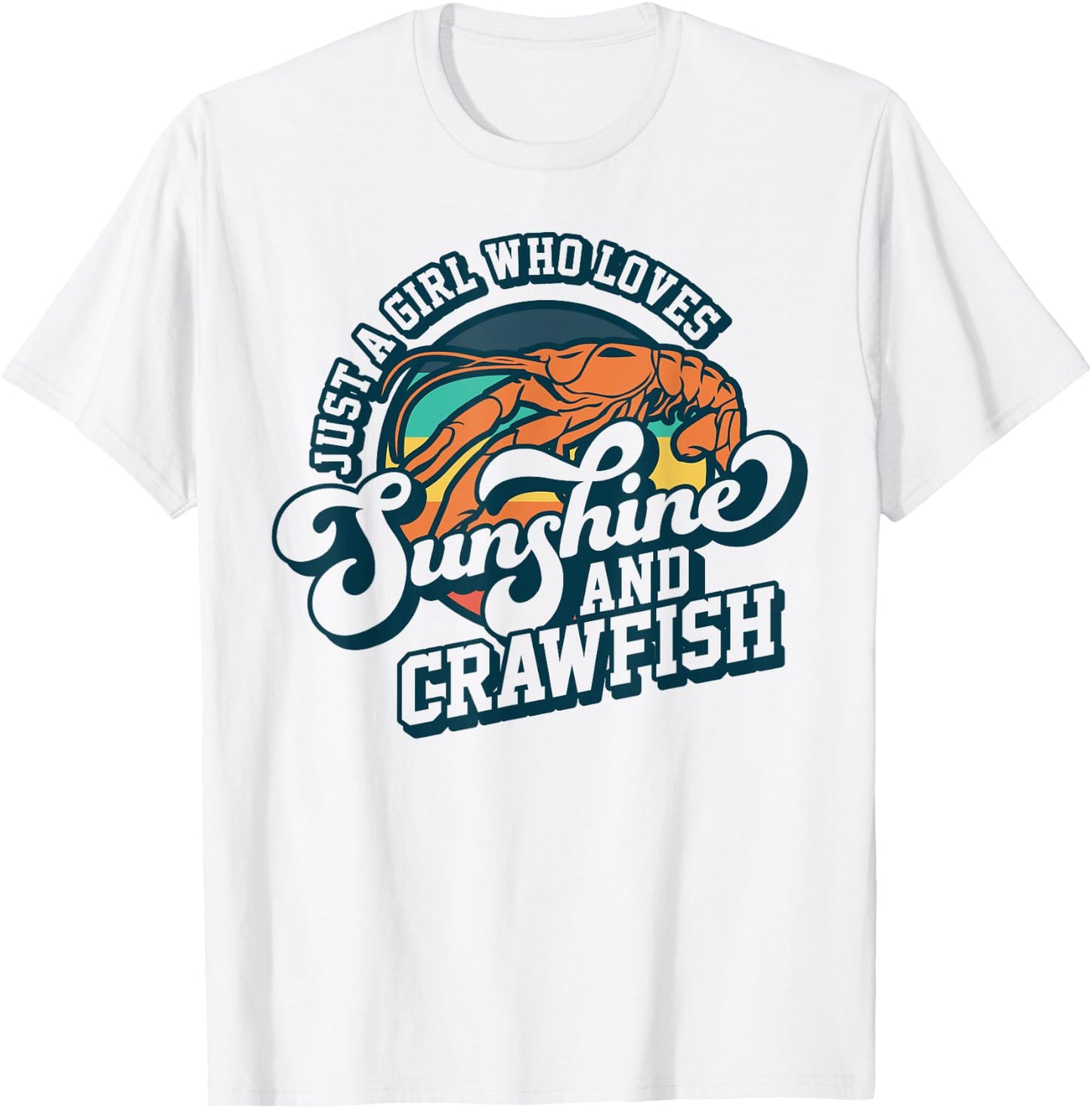 Sunshine And Crawfish Boil Retro Cajun Seafood Festival T-Shirt - T-Shirt | White