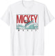 Disney Mickey And Friends Mickey Surfing Retro Chest Poster T-Shirt - T-Shirt | White