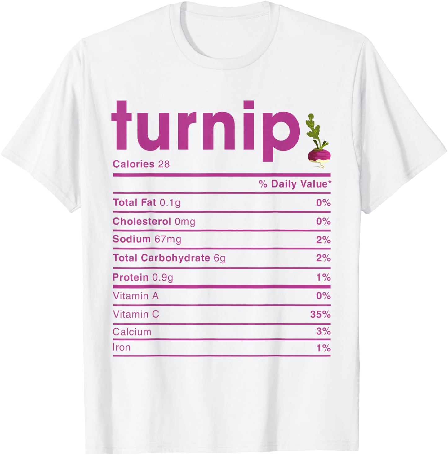 Turnip Nutrition Facts T-Shirt - T-Shirt | White