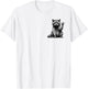 Cute Waving Raccoon in Drawing Style on Chest T-Shirt - T-Shirt | White