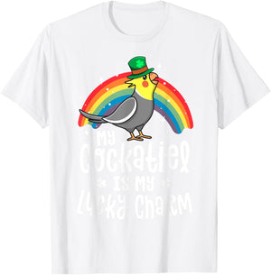 Cockatiel St Patricks Day Shirt Bird Parrot Gift T-Shirt - T-Shirt | White