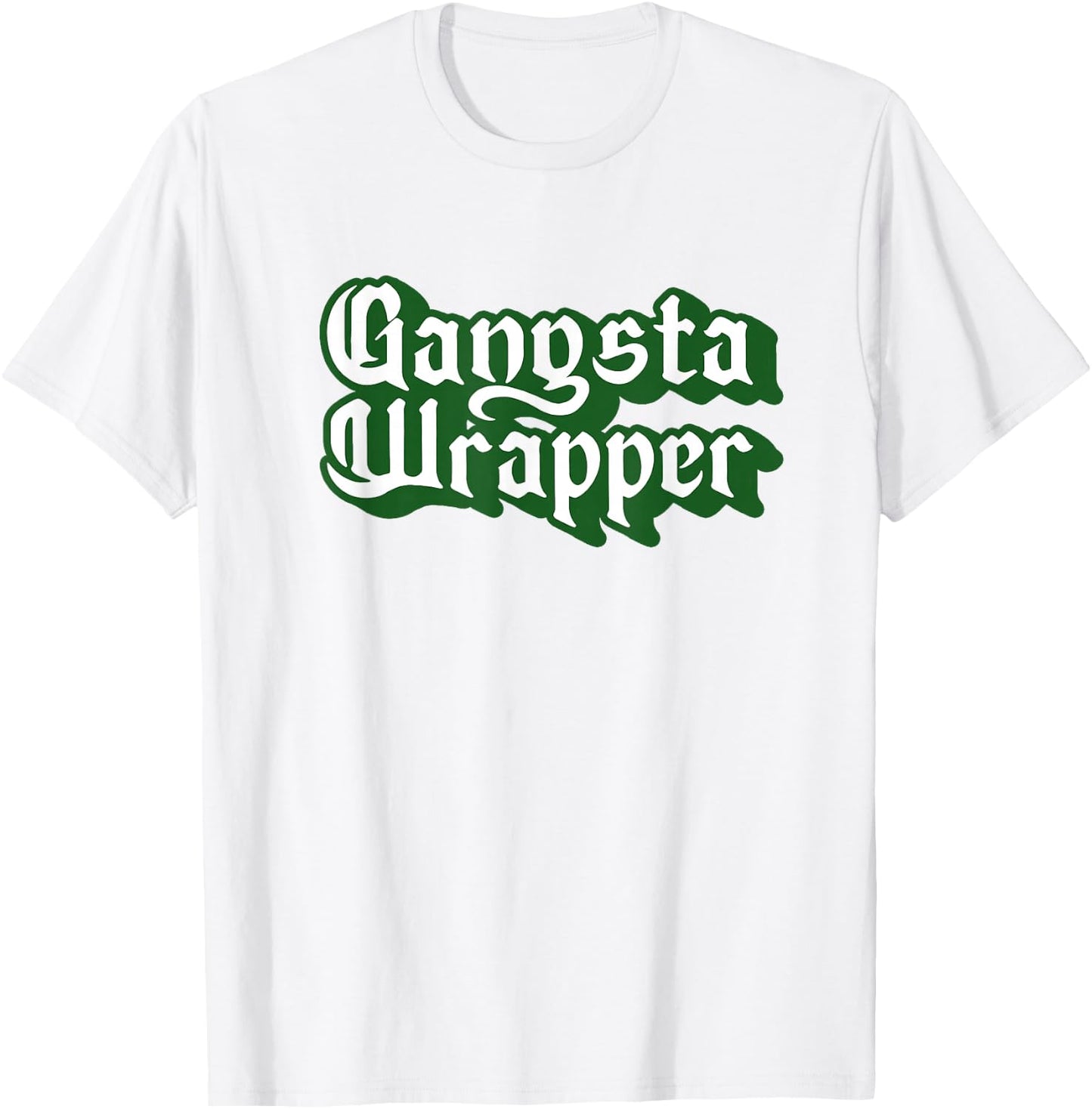 The Robot Ranger - Fun Apparel & Gifts Gangsta Wrapper! Fun & Funny Christmas Holiday Graphic T-Shirt - T-Shirt | White