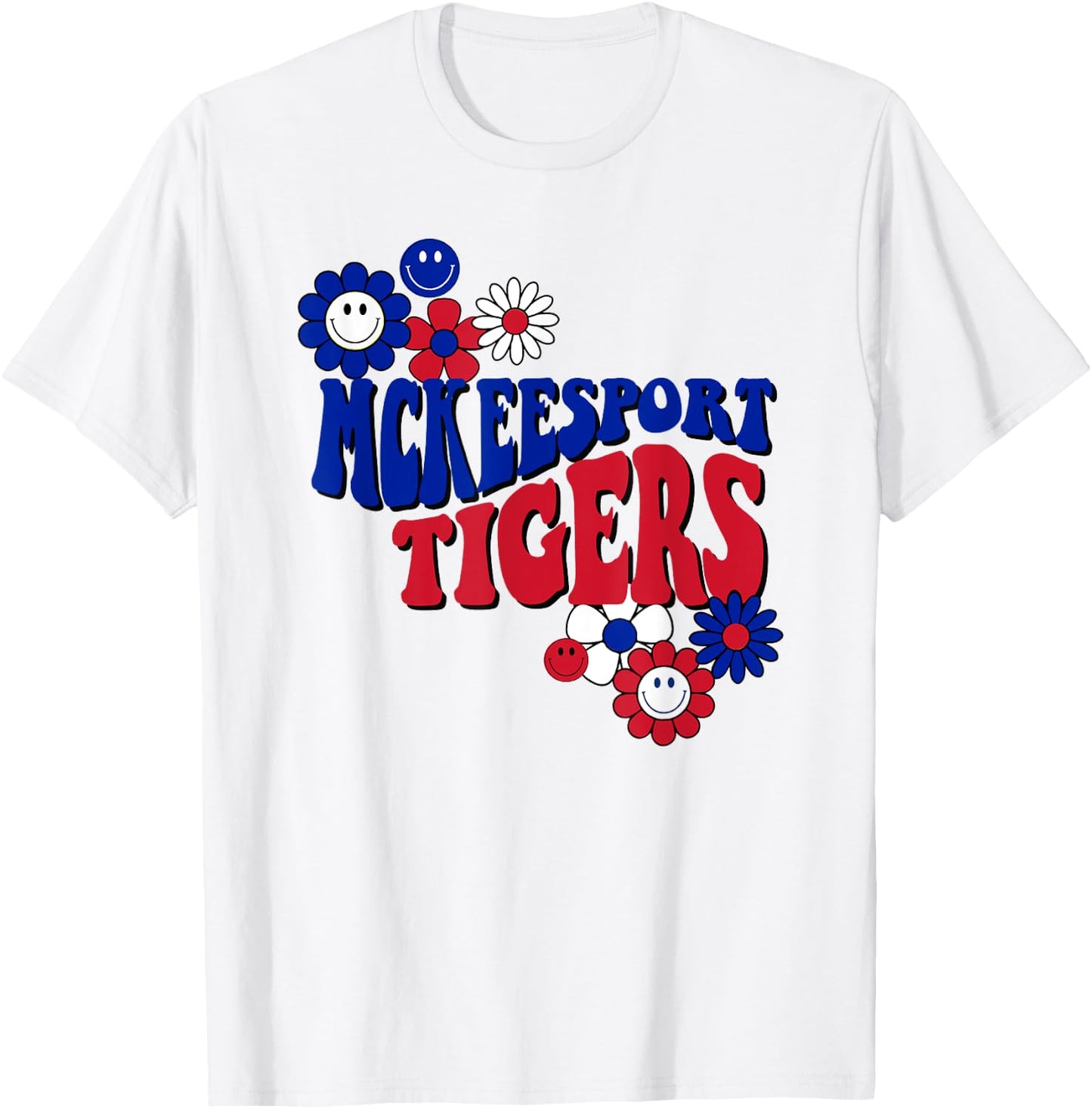 McKeesport Tigers Groovy School Spirit T-Shirt - T-Shirt | White