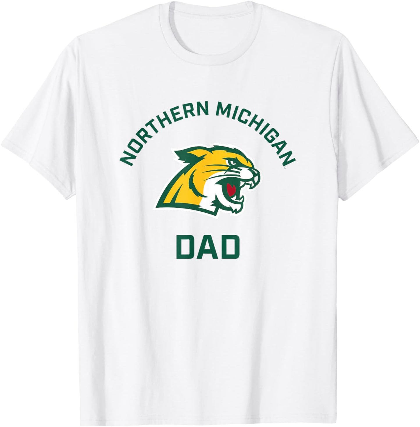 Northern Michigan University NMU Wildcats Arched Dad T-Shirt - T-Shirt | White
