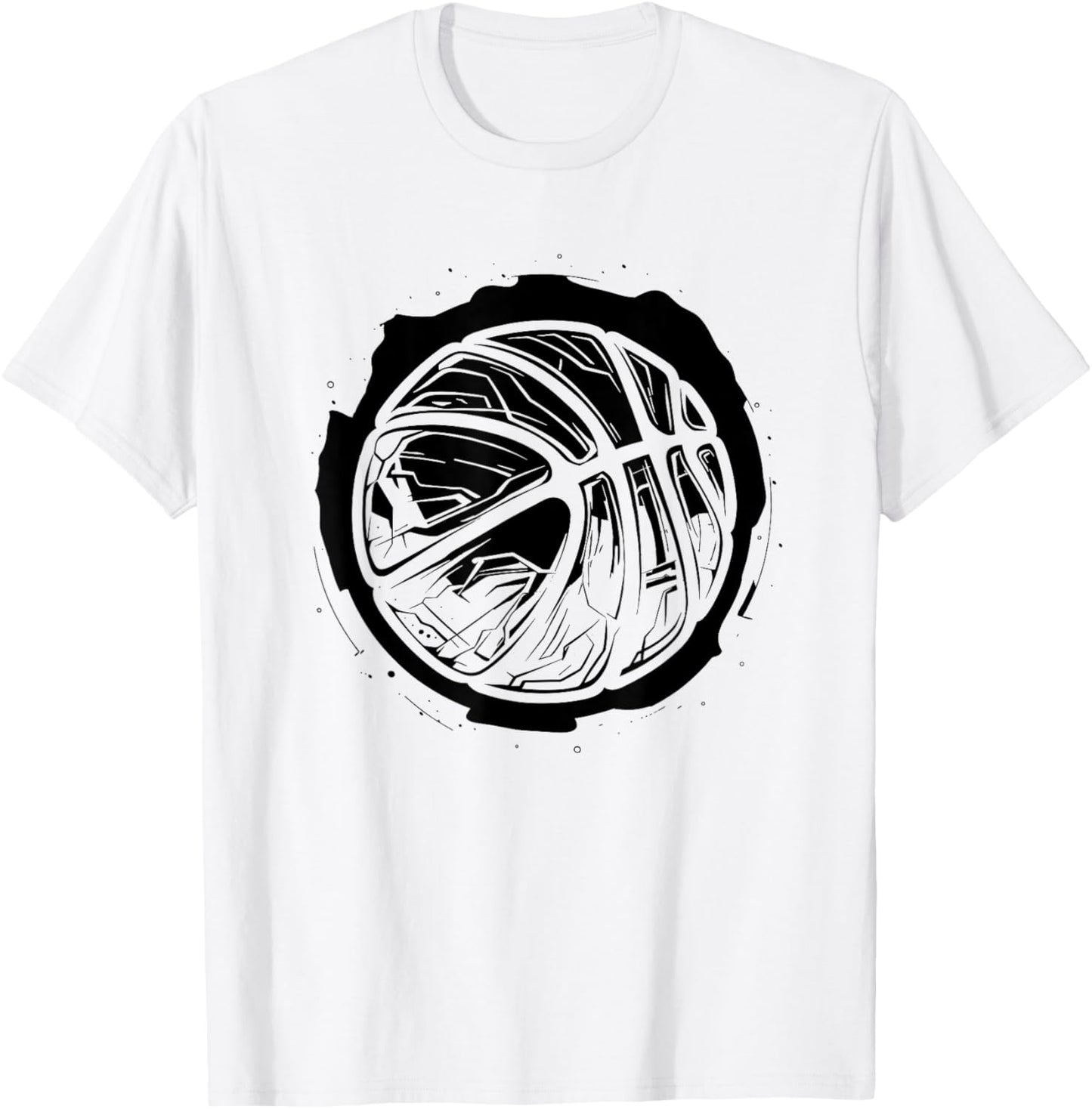 Basketball Ball Drawing Team Sport T-Shirt - T-Shirt | White
