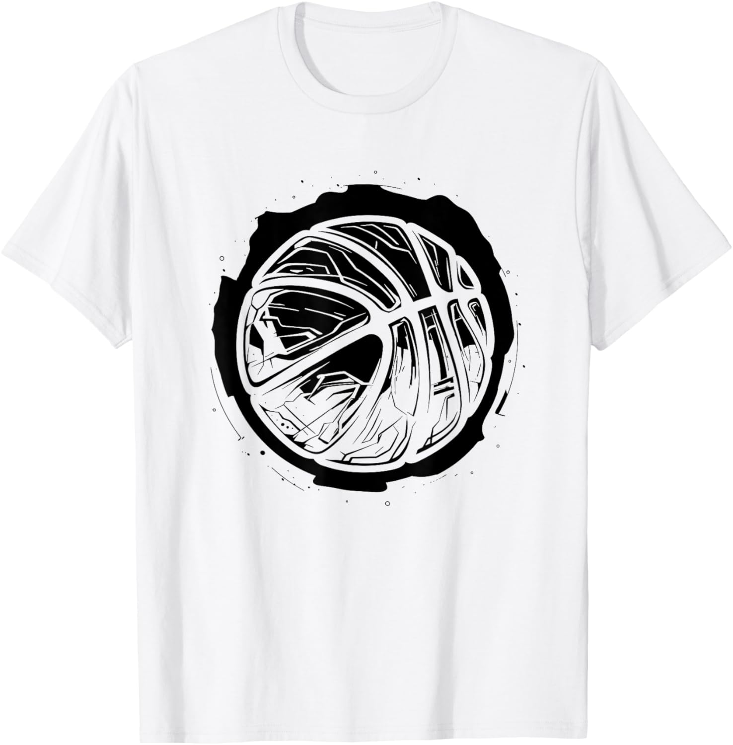 Basketball Ball Drawing Team Sport T-Shirt - T-Shirt | White
