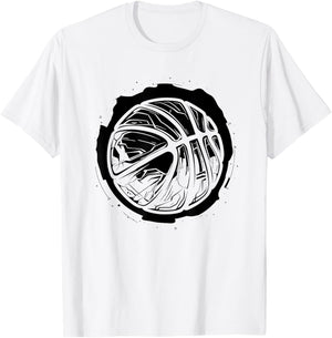 Basketball Ball Drawing Team Sport T-Shirt - T-Shirt | White